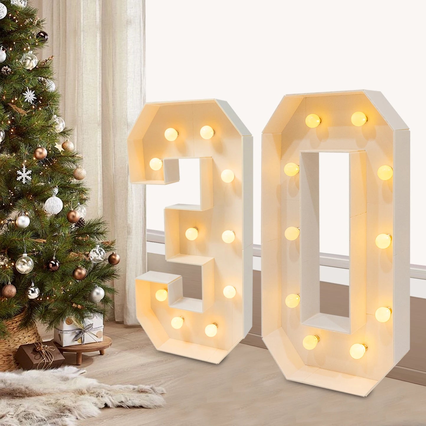 Bymaocar Led Number Light Giant Decor For Birthday Party Anniversary