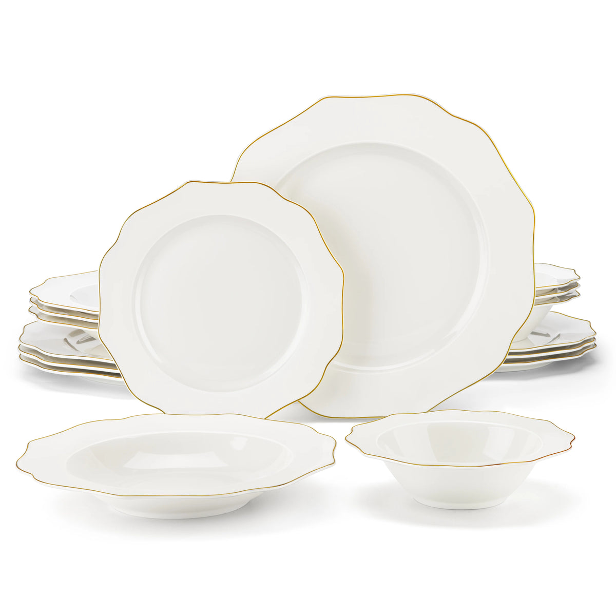 MALACASA Nordic Porcelain Dinnerware Set With Bowls And Plates