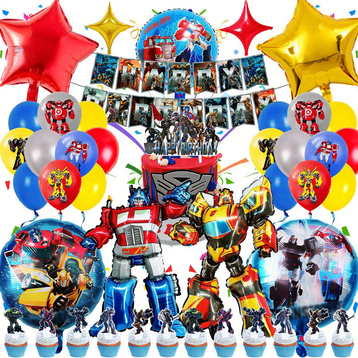 Hasbro Transformers Birthday Party Decorations Set With Balloons And Banner
