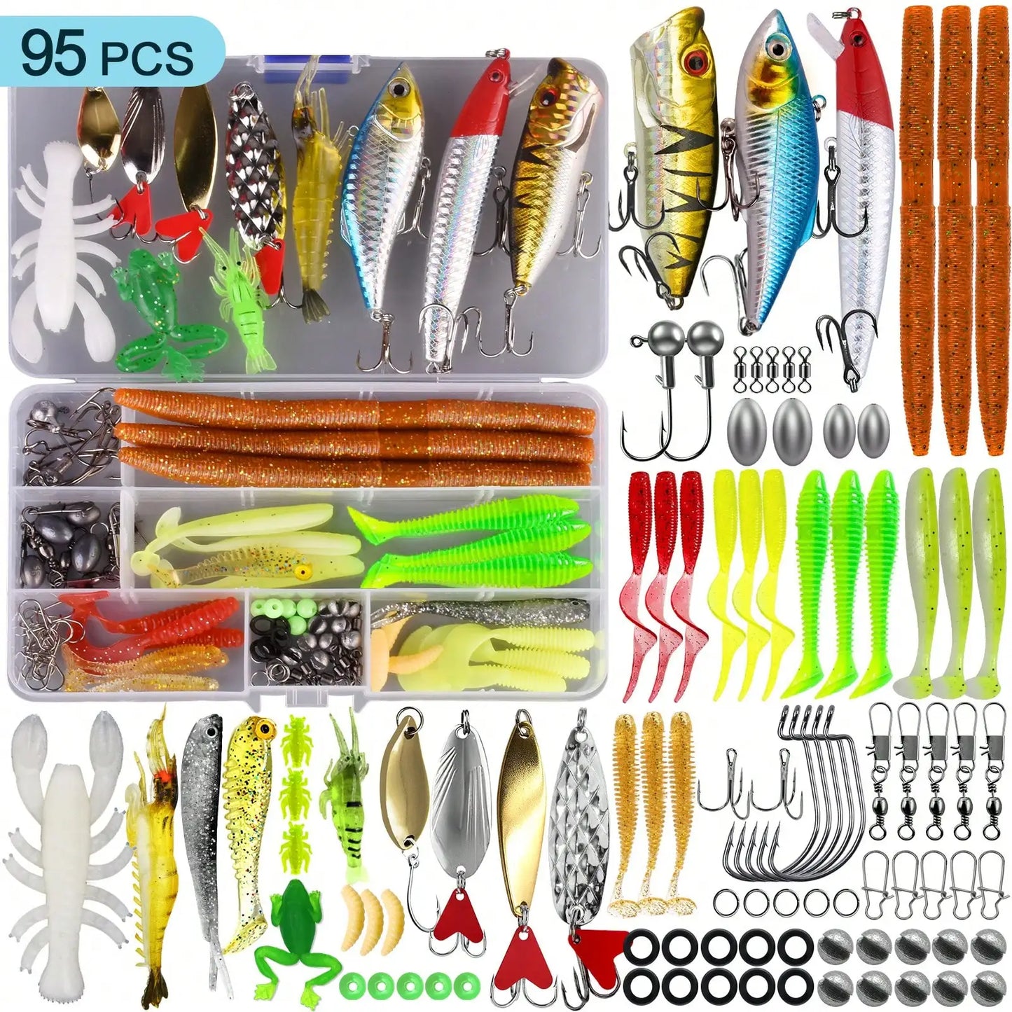 Multifunctional Fishing Bait Kit With Vivid Lure Simulation Angling