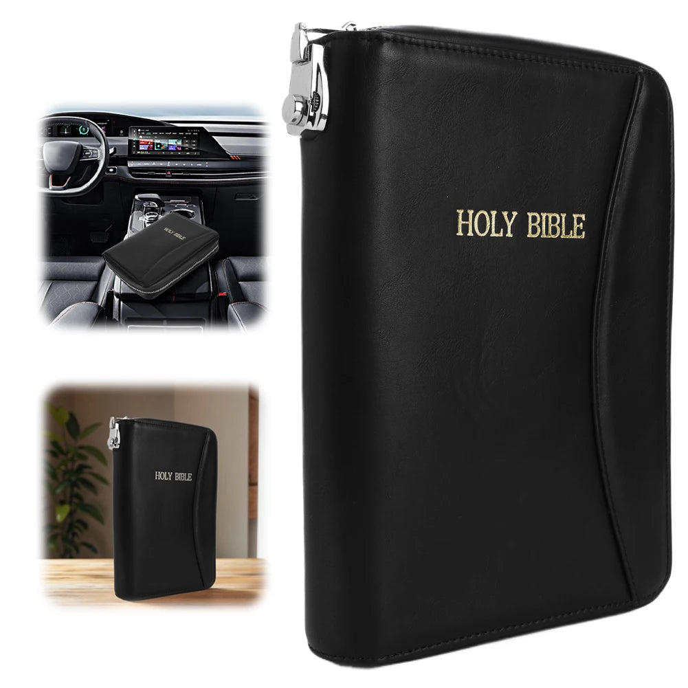Lockable Soft Pistols Case Bible Style Leather Gun Bag Concealment