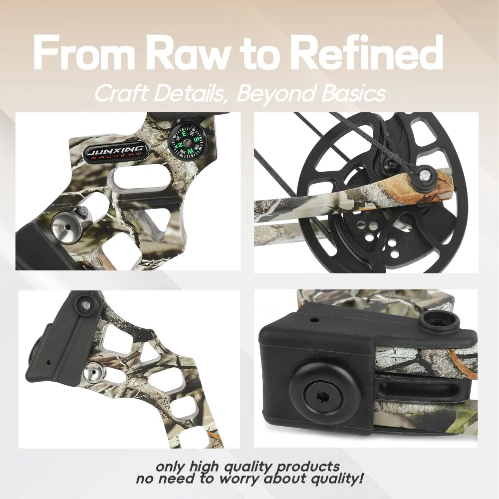 Adjustable Compound Bow Set With 500 Carbon Arrows 20-70lb 320FPS