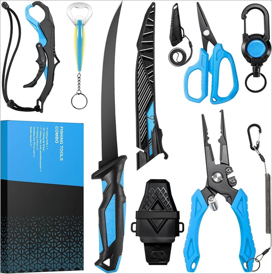Multi Functional Fishing Tool Set With Pliers Fillet Knife