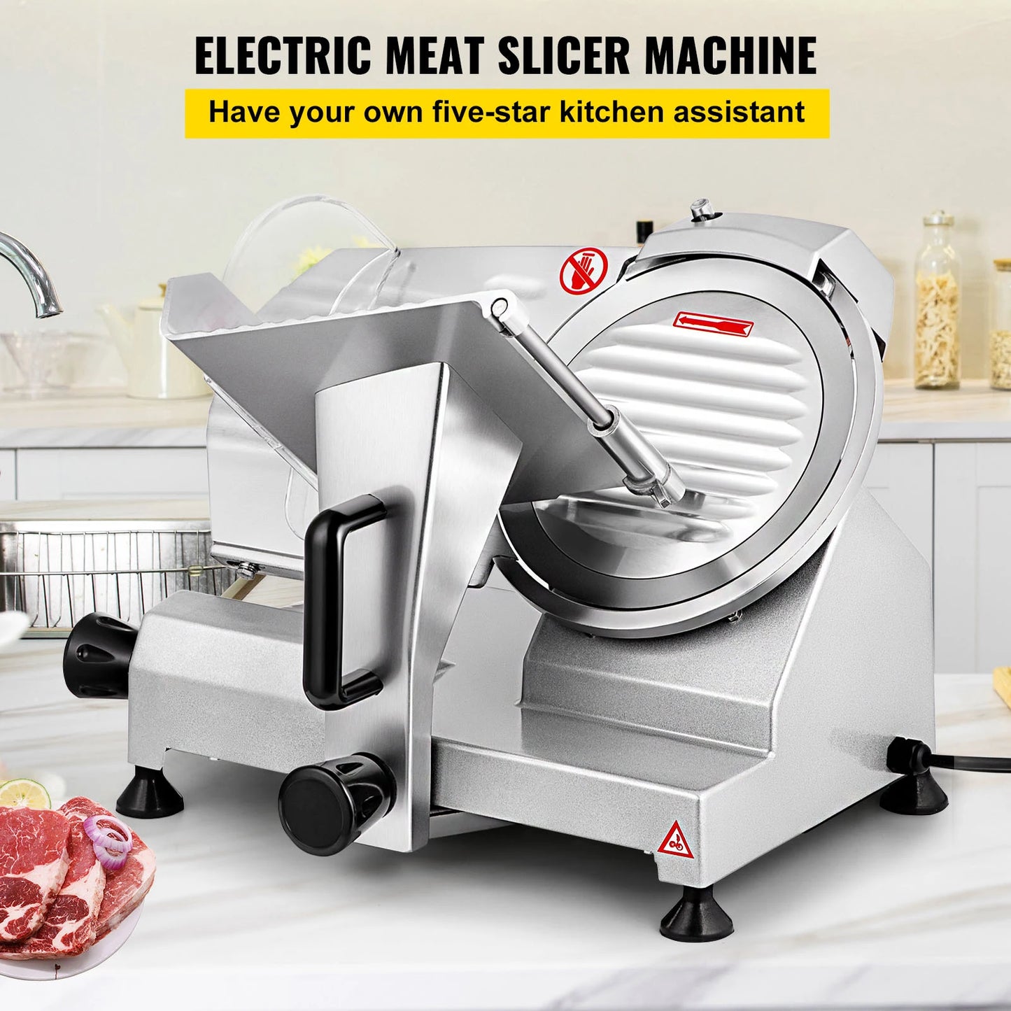 SucceBuy Meat Slicer Electric Deli Food Slicer 200W