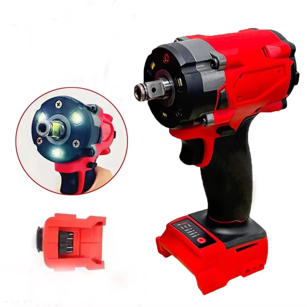 Brushless Impac Wrench 500N.m Electric Driver 1/2" Repair Cordless Screwdriver 4 Gears Power Tools for Milwaukee 18V Battery