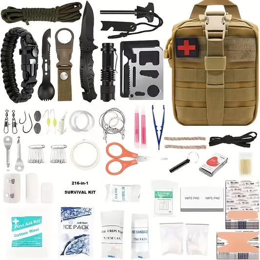 Multi Functional Tool Backpack Emergency Survival Kit With MOLLE Pouches