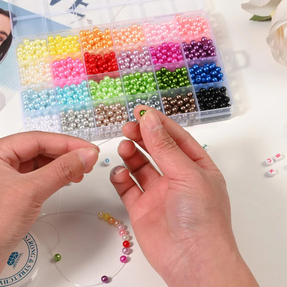 Acrylic Imitation Pearl Spacer Beads Kit For DIY Jewelry Making