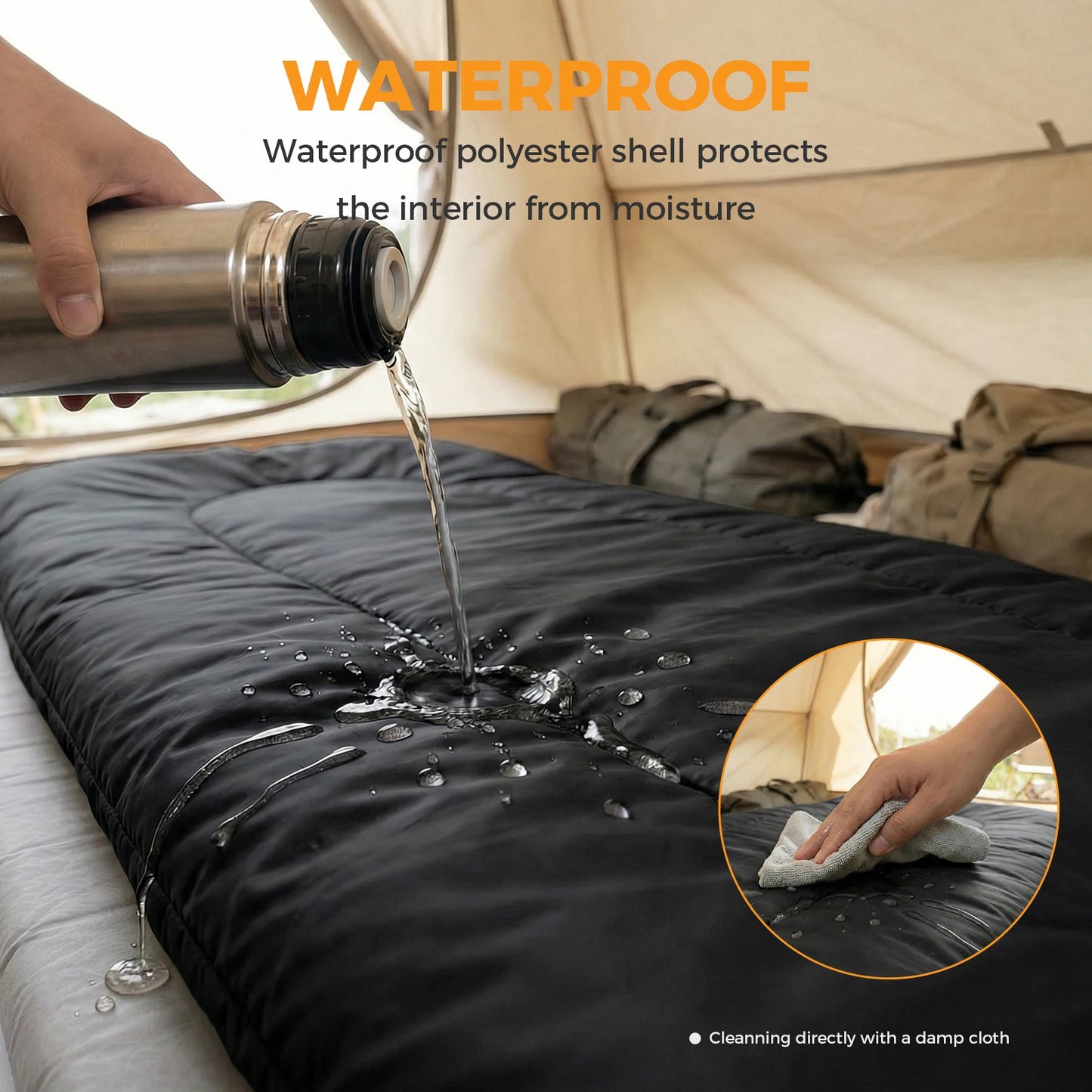 Double Sleeping Bag For Adults With Pillow Three Season Portable