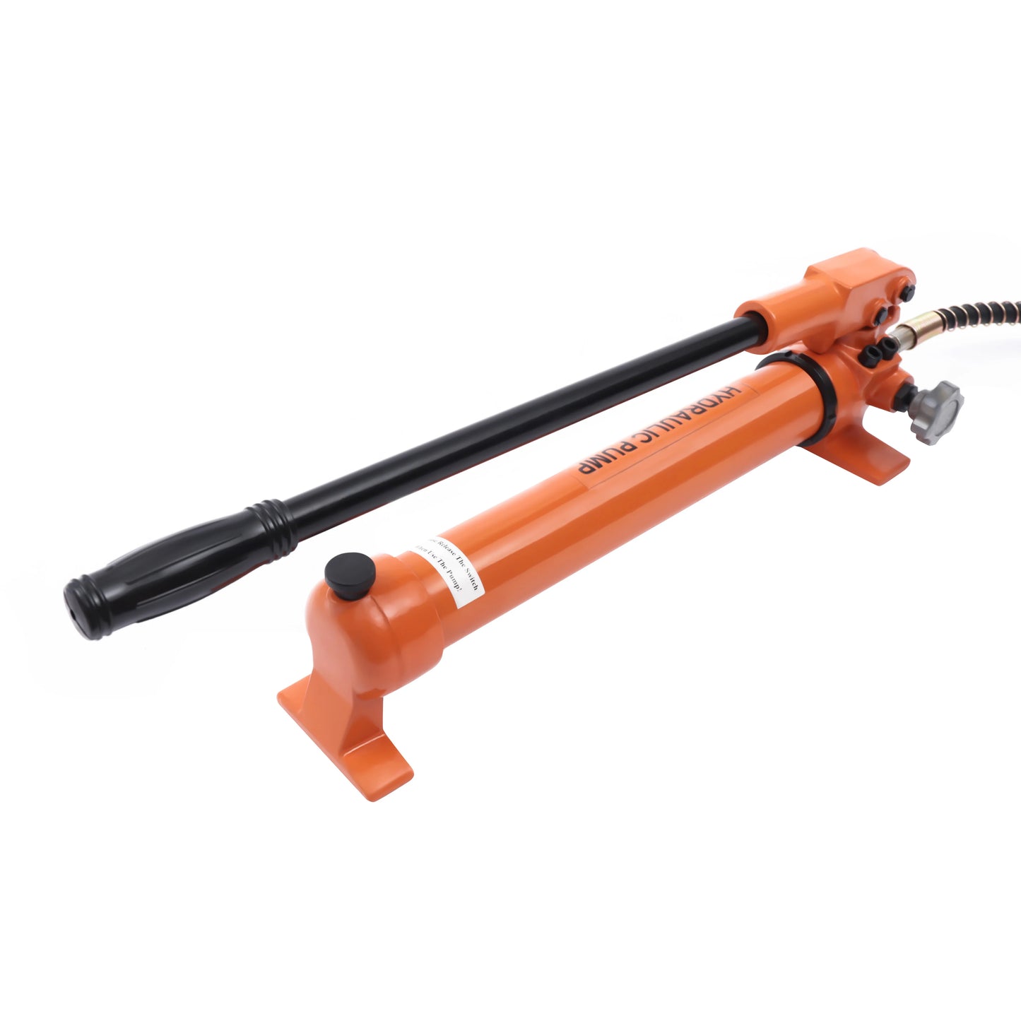 CP-700 Manual Hydraulic Pump 70MPa 10000PSI High Pressure Single Acting with 70.9 Inch Hose ZG3/8 Quick Coupler for Hydraulic Jack Crimping Bending Tools Orange