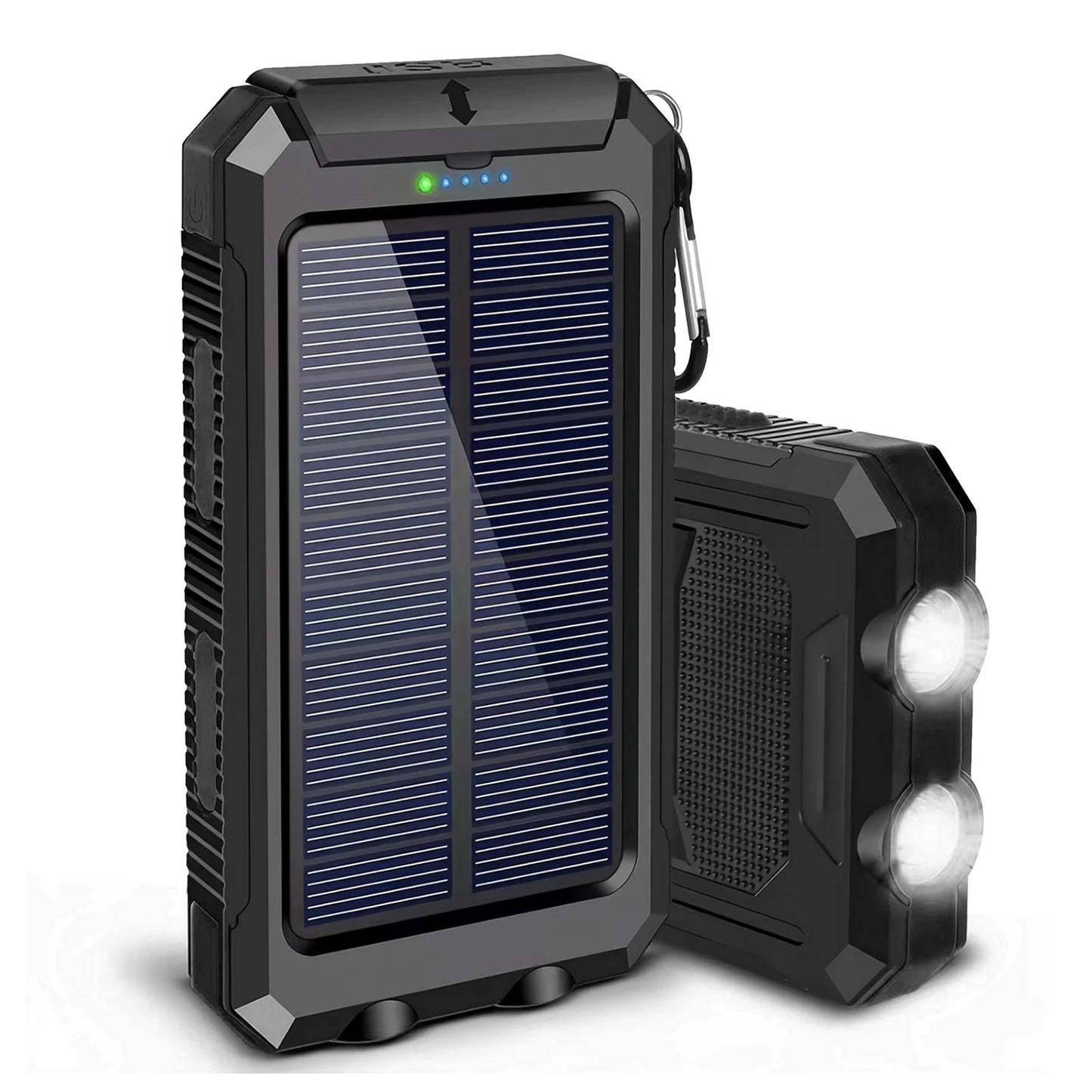10000mAh Solar Power Bank Waterproof Outdoor Dual USB Ports