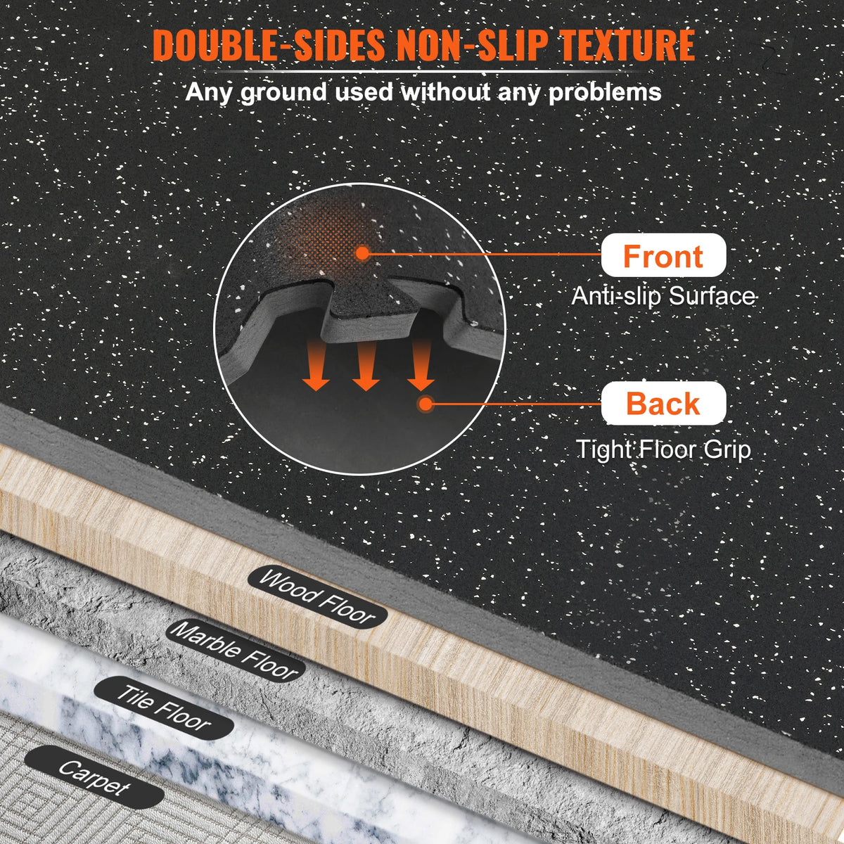 SucceBuy Interlocking Rubber EVA Foam Gym Floor Mats for Workouts