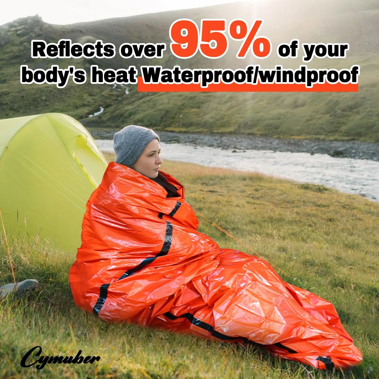 2 Pack Emergency Sleeping Bag Survival Shelter Polyethylene Blanket