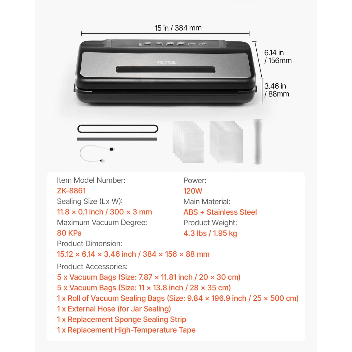 Succebuy 120W Electric Vacuum Sealer Machine With Wet Food Function