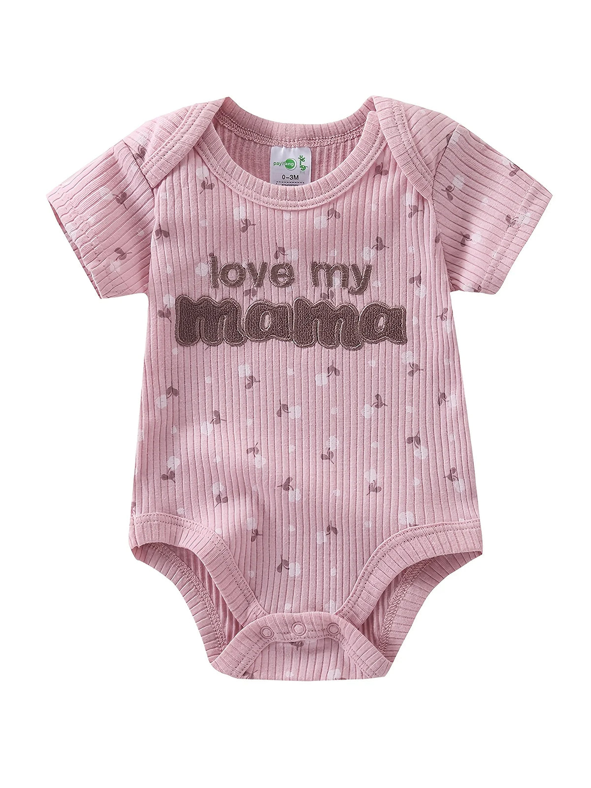Cotton Floral Print Short Sleeve Jumpsuit For Baby Girls