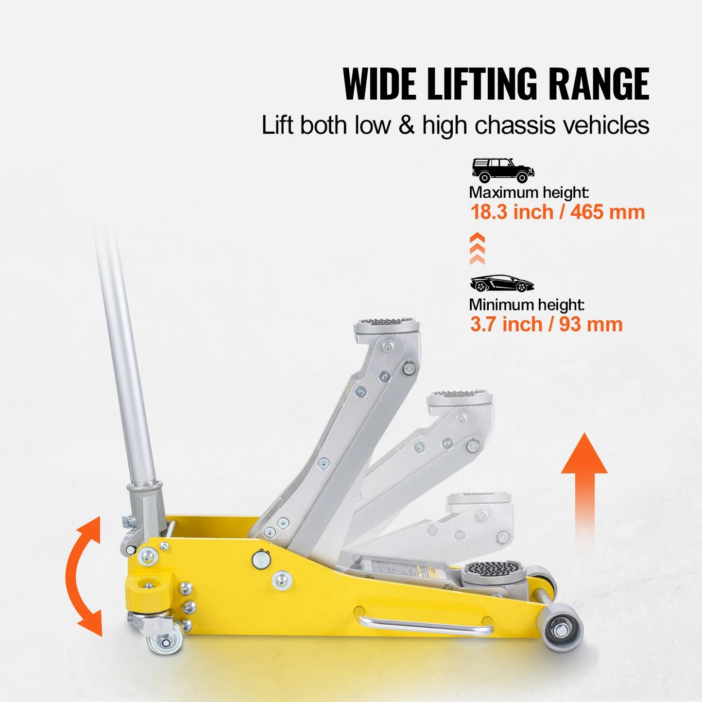 SucceBuy Aluminum Floor Jack Hydraulic Car Jack With Quick Lift