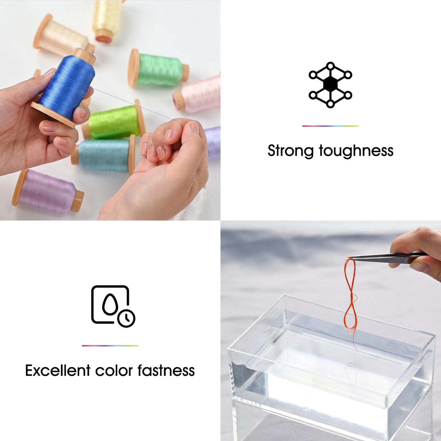 Richword Polyester Thread Set 40 Pcs 4000m 40wt Embroidery Machine
