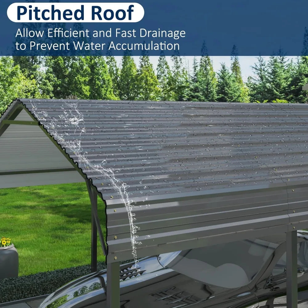 Heavy Duty Metal Carport Shelter Galvanized Outdoor Garage Canopy