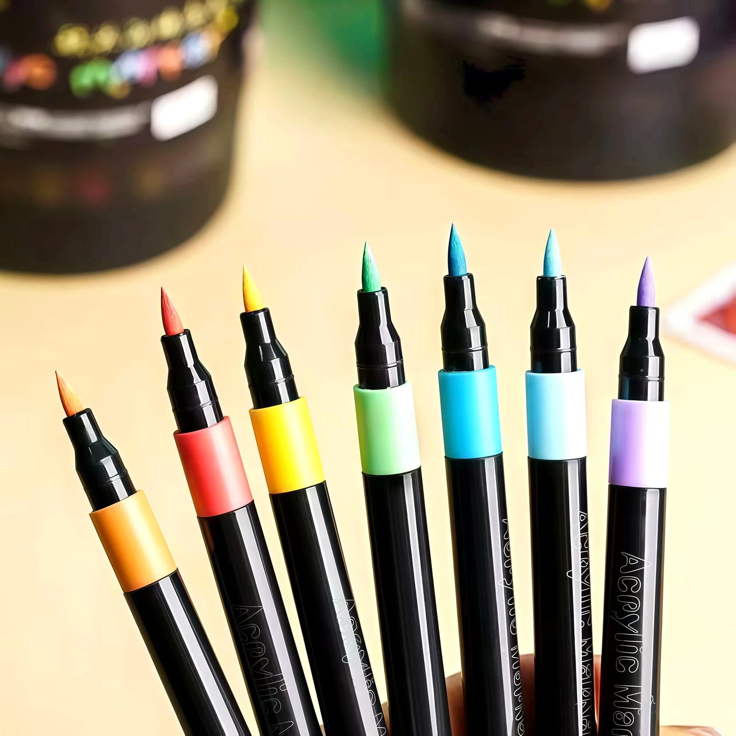 24/36/48/60/80/120 Colors Soft Head Acrylic Marker Pen Set Waterproof High Coverage Paint Markers For Student Art Class Drawing