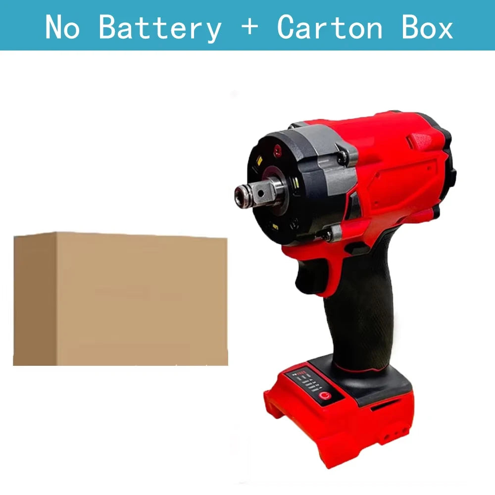 Brushless Impac Wrench 500N.m Electric Driver 1/2" Repair Cordless Screwdriver 4 Gears Power Tools for Milwaukee 18V Battery