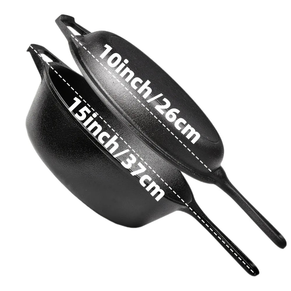 AEDG Three Piece Cast Iron Skillet Set Preseasoned Nonstick