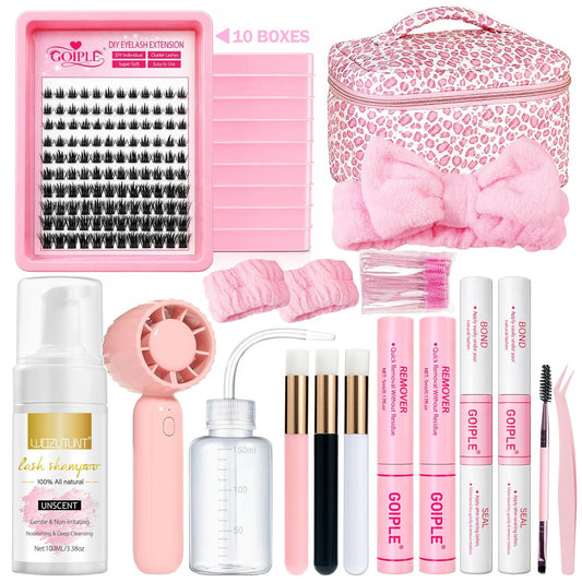 Goiple Lash Extension Kit With Cluster Lashes And Tools