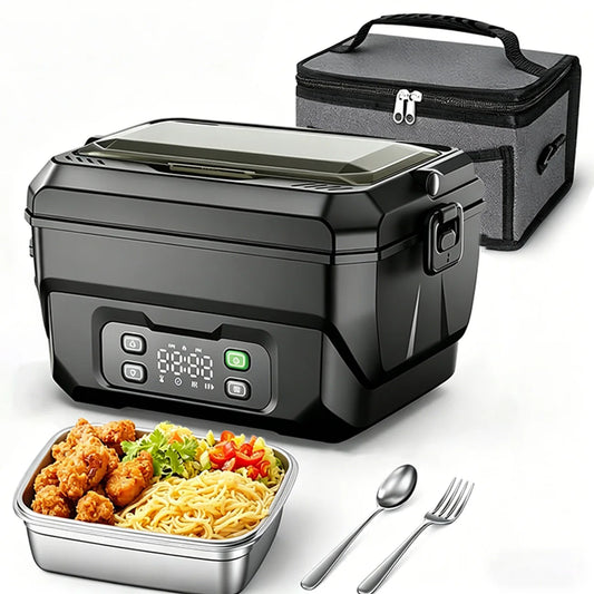 Portable USB Rechargeable Electric Heating Lunch Box With Display
