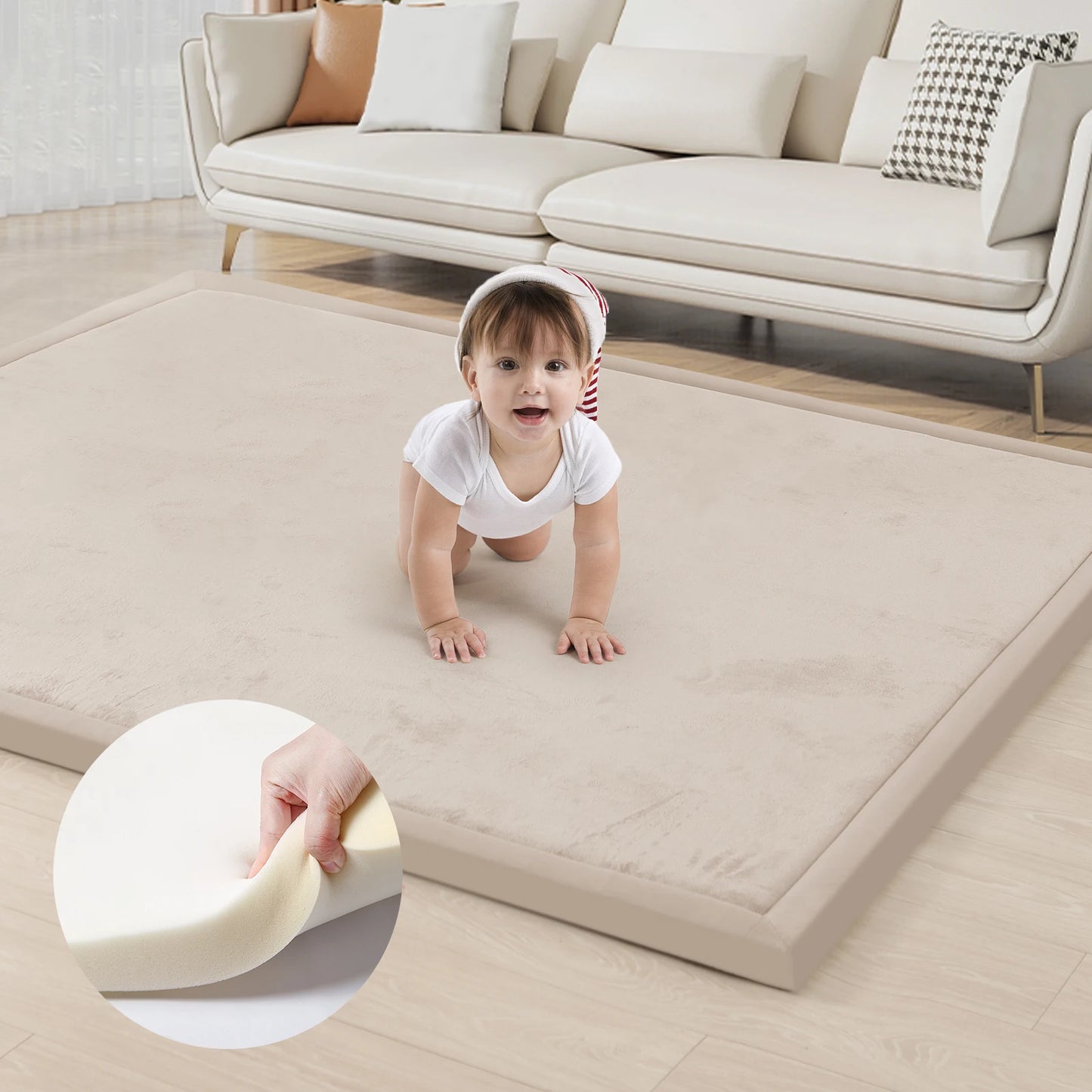 PaPaMat Memory Foam Playpen Mat With Non Slip Backing Carpet