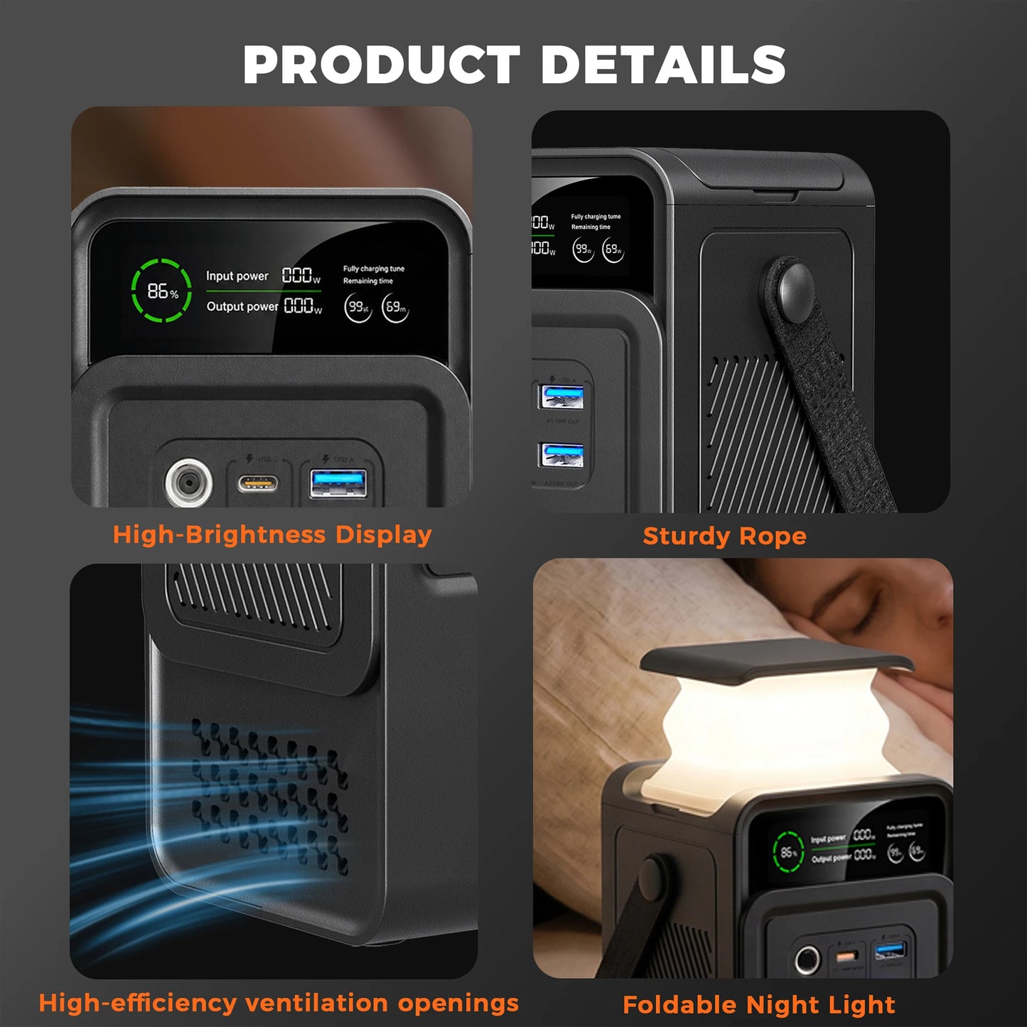 CTOLITY AP2000 Portable Power Station LiFePO4 Solar Generator