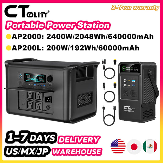 CTOLITY AP2000 Portable Power Station LiFePO4 Solar Generator