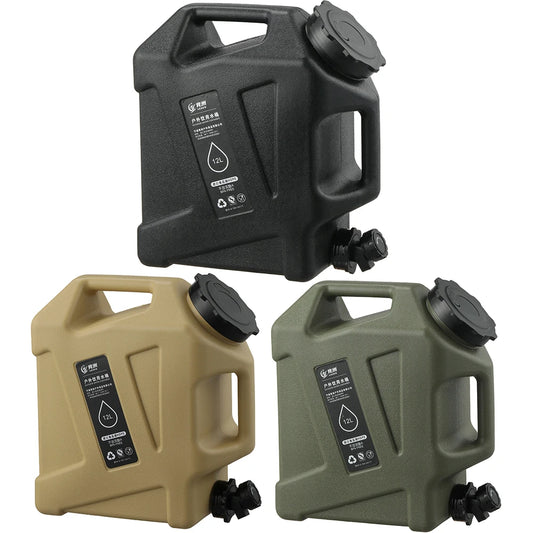 12L Camping Water Container  Water Storage Carrier Portable Large Capacity Outdoor Hiking Accessories