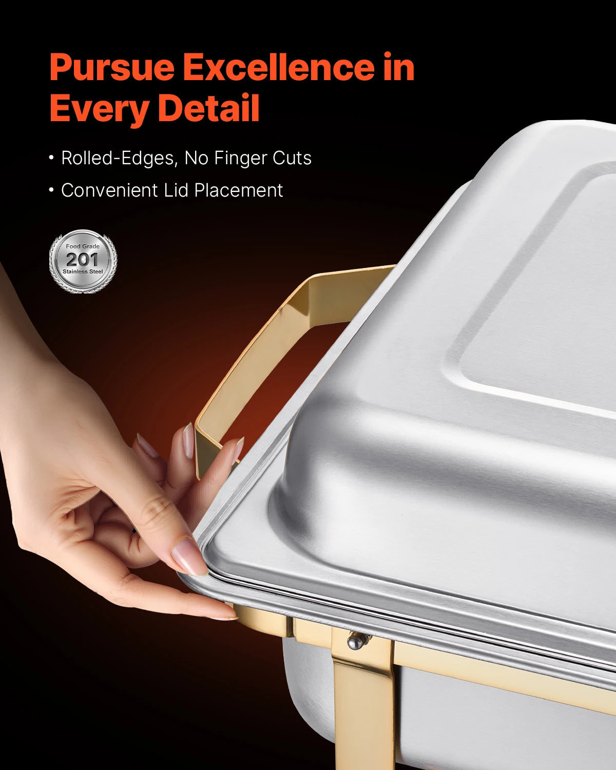 SucceBuy Chafing Dish Buffet Set Stainless Steel Chafer with Pans