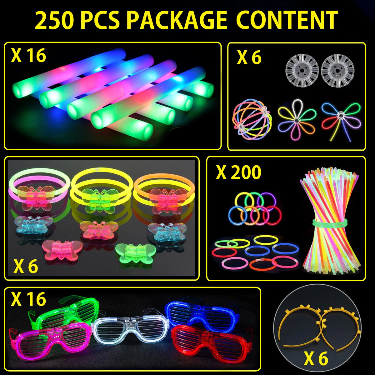 Party Glow Sticks And Led Glasses Light Up Party Favors