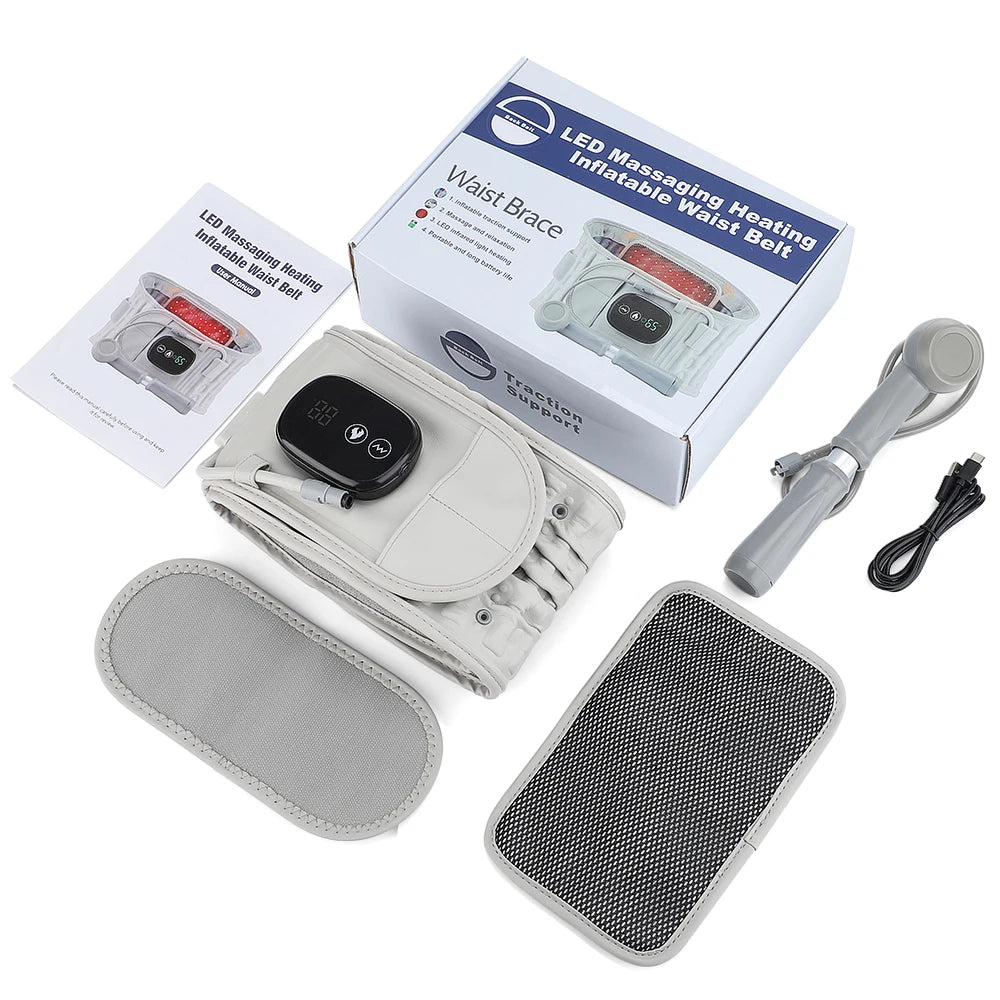 PASTSKY Rechargeable Heating Lumbar Traction Back Massage Support Device