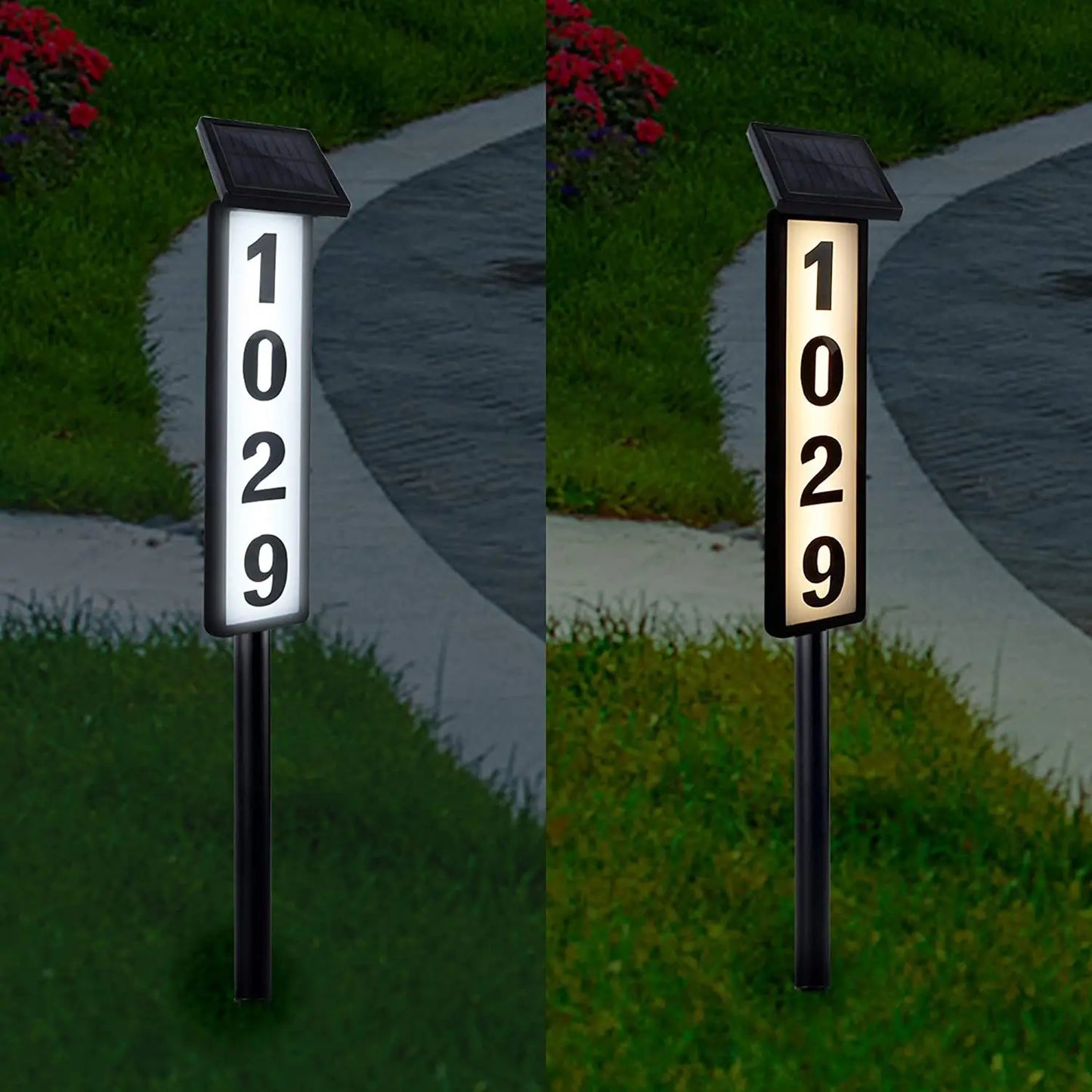 Solar Powered Door Sign Lights Ground Insert Lawn Lamps