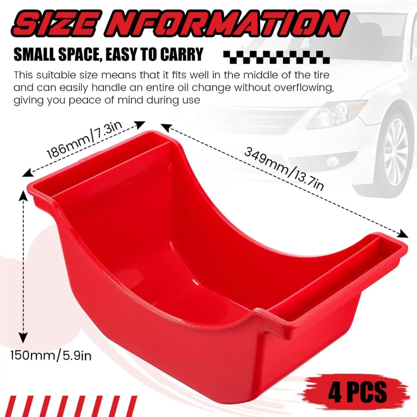 High-concerned Chemical 4 Pack Reusable Plastic Oil Drain Pans