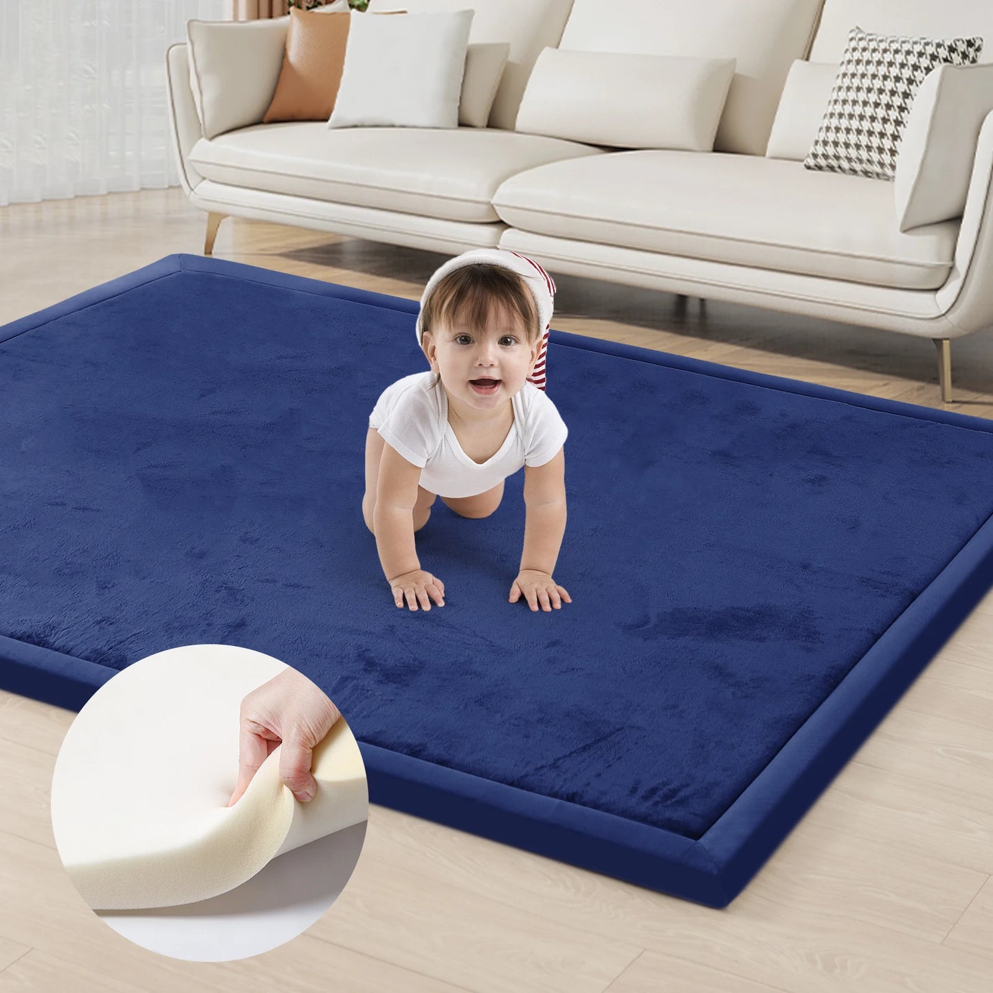 PaPaMat Memory Foam Playpen Mat With Non Slip Backing Carpet