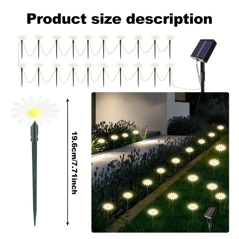 Solar Daisy Path Lights for Outdoor Gardens and Landscape Decoration