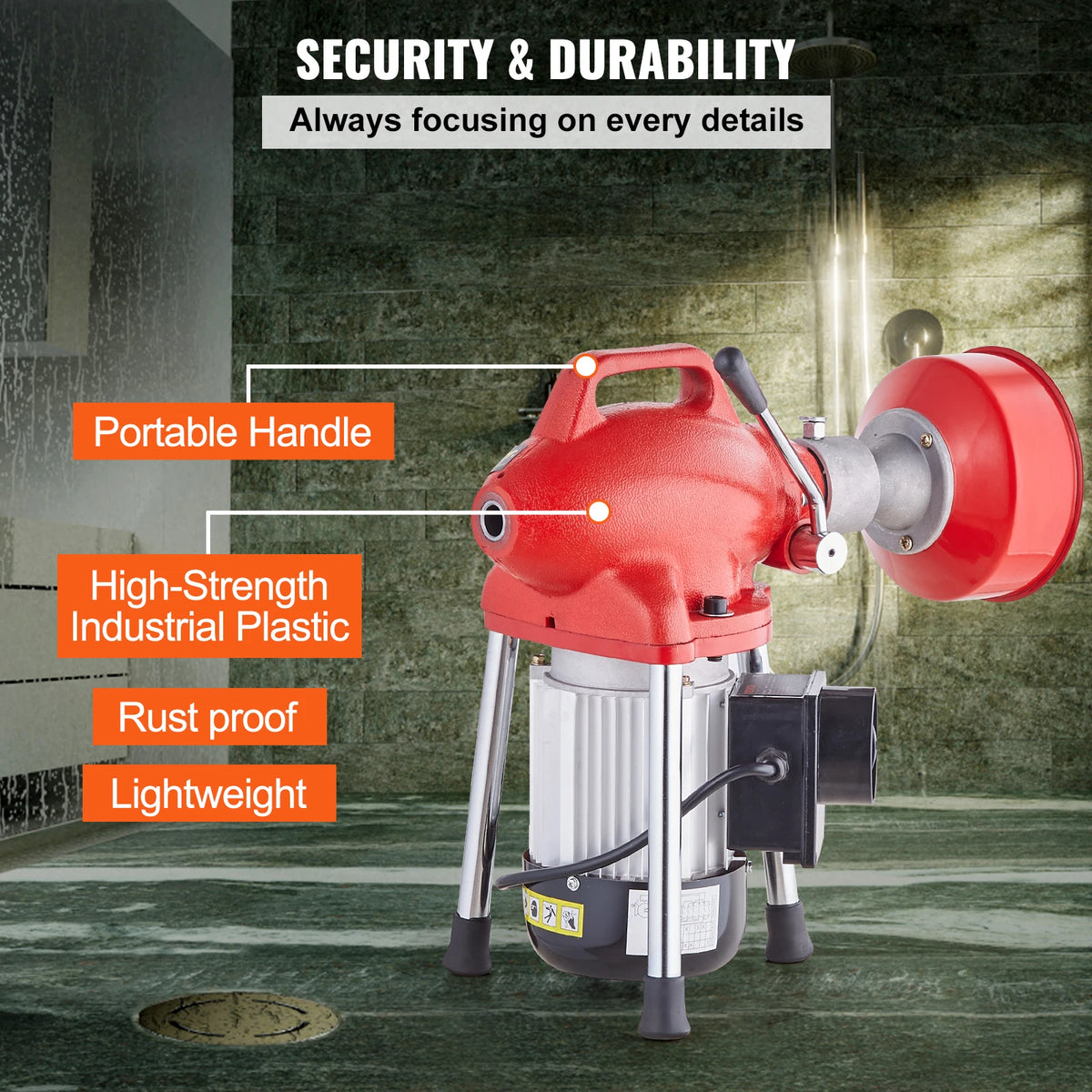 SucceBuy Electric Drain Cleaner Machine With Manual Feed Sewer Snake