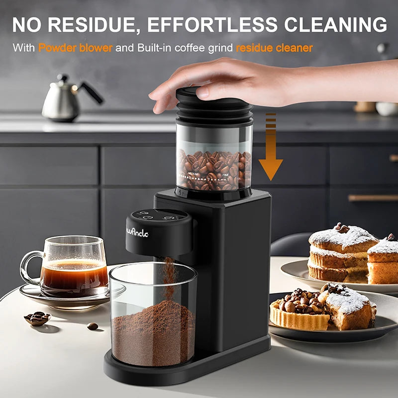 KIRAINAFLY Automatic Conical Burr Coffee Grinder With 25 Grind Settings