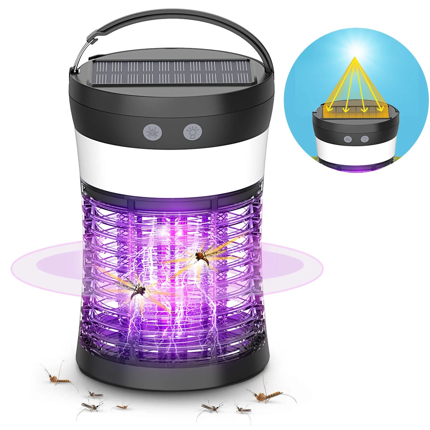 Bug Zapper Solar Mosquito Killer 3000V Rechargeable Indoor Outdoor