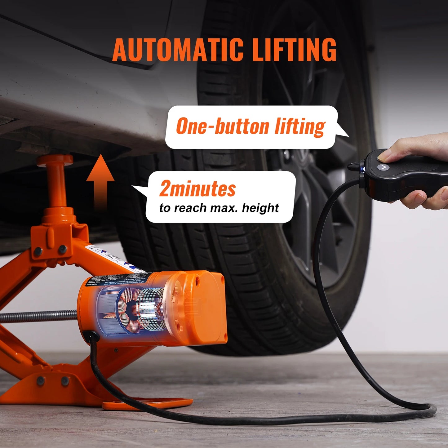 SucceBuy Electric Car Jack With Impact Wrench 12V Portable Lift