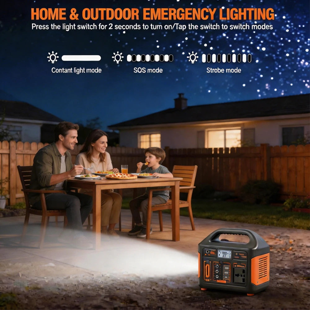 GaiaRay 500W Portable Power Station 460Wh LiFePO4 Solar Generator