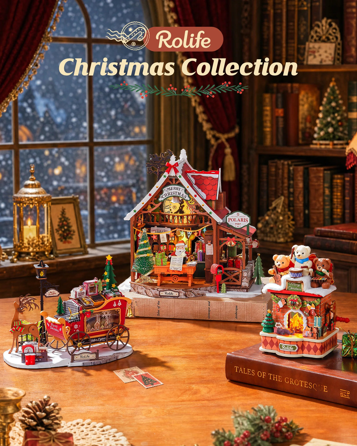 Rolife Fireside Music Night Wooden Puzzle Music Box Craft Kit