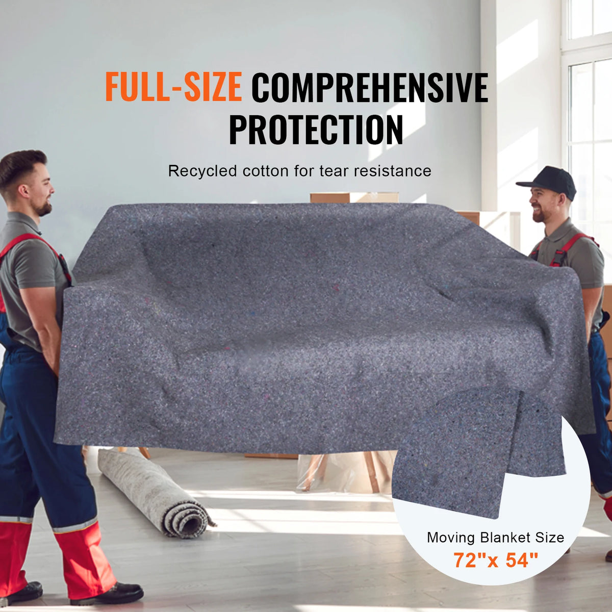 SucceBuy Heavy Duty Recycled Cotton Moving Blankets for Furniture Protection