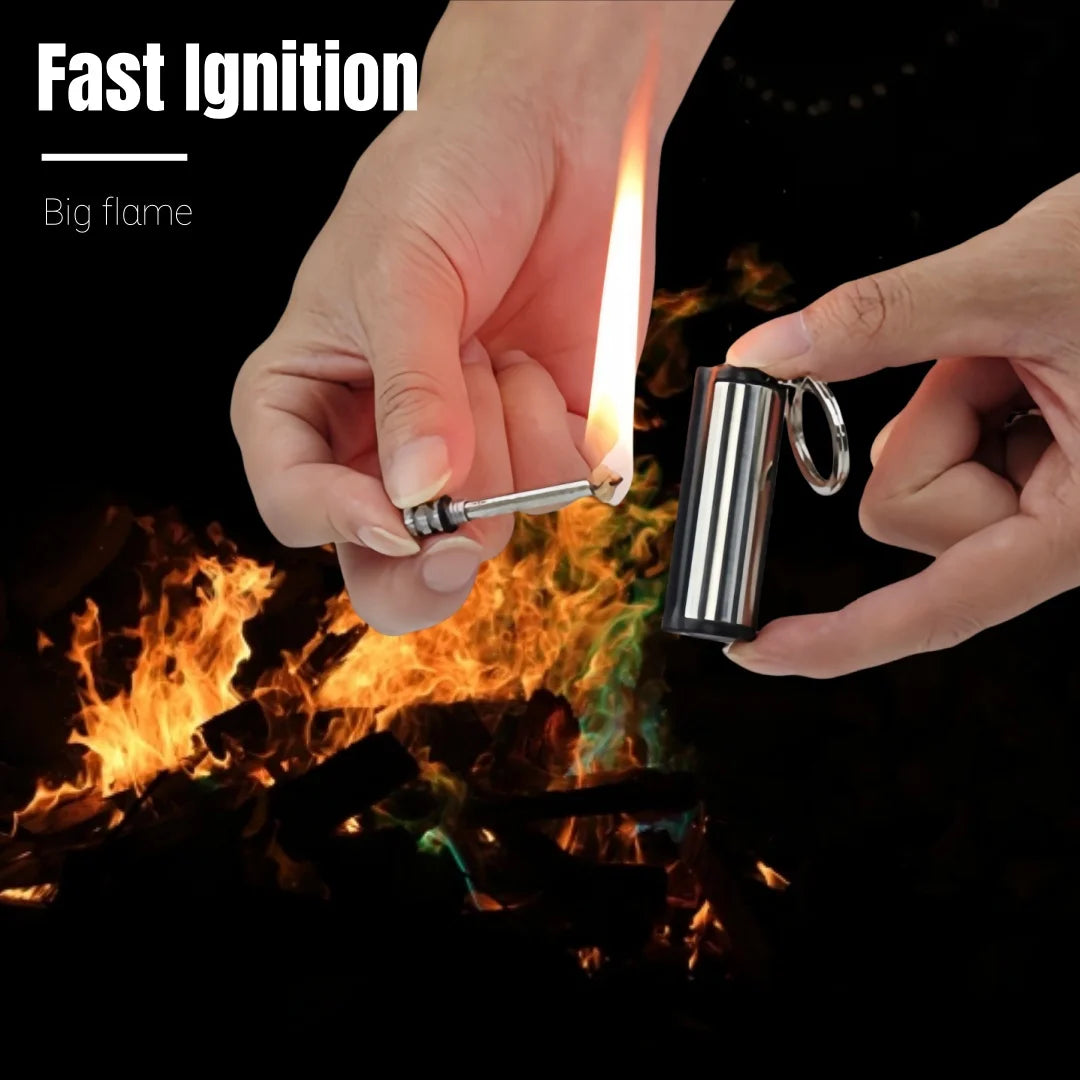 Metal Fuel Lighters Multifunction Keychain Fire Starter For Outdoor Camping