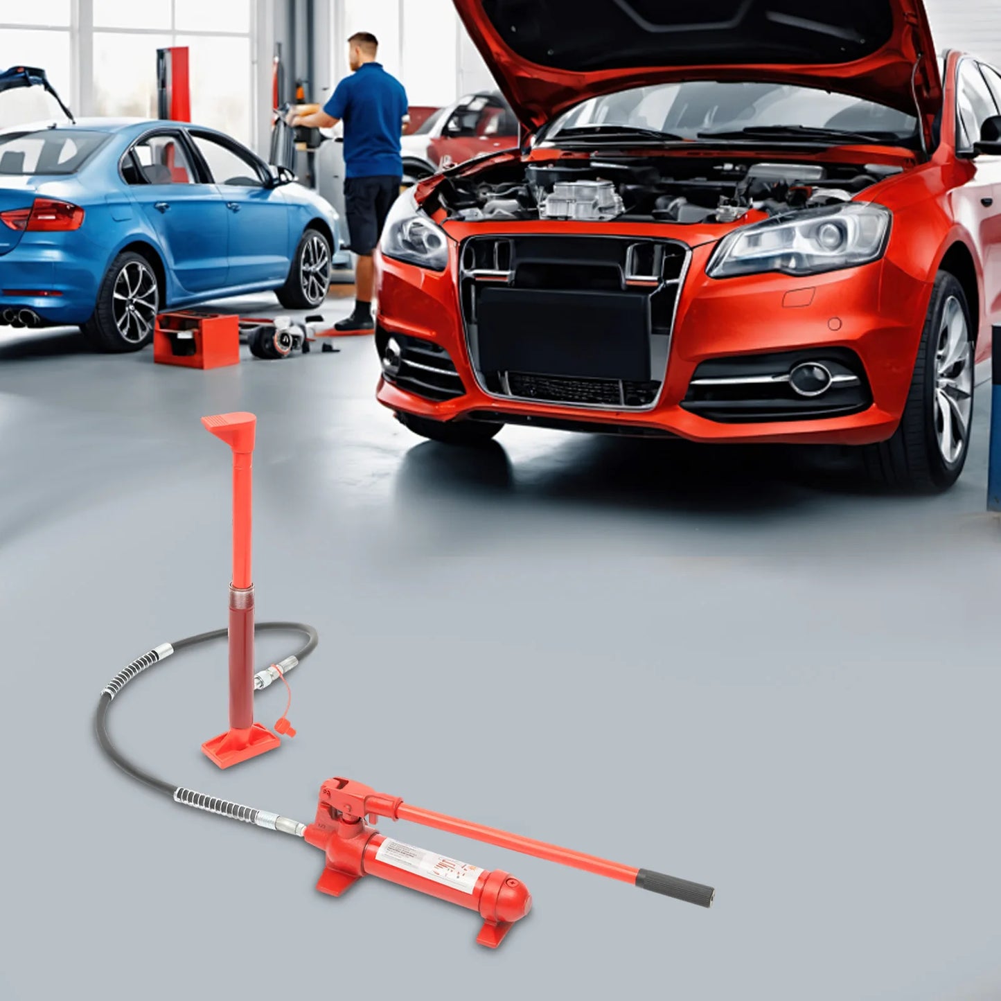 Bymaocar 15-Piece Automotive Body Repair Tool Kit Hydraulic Jack Set