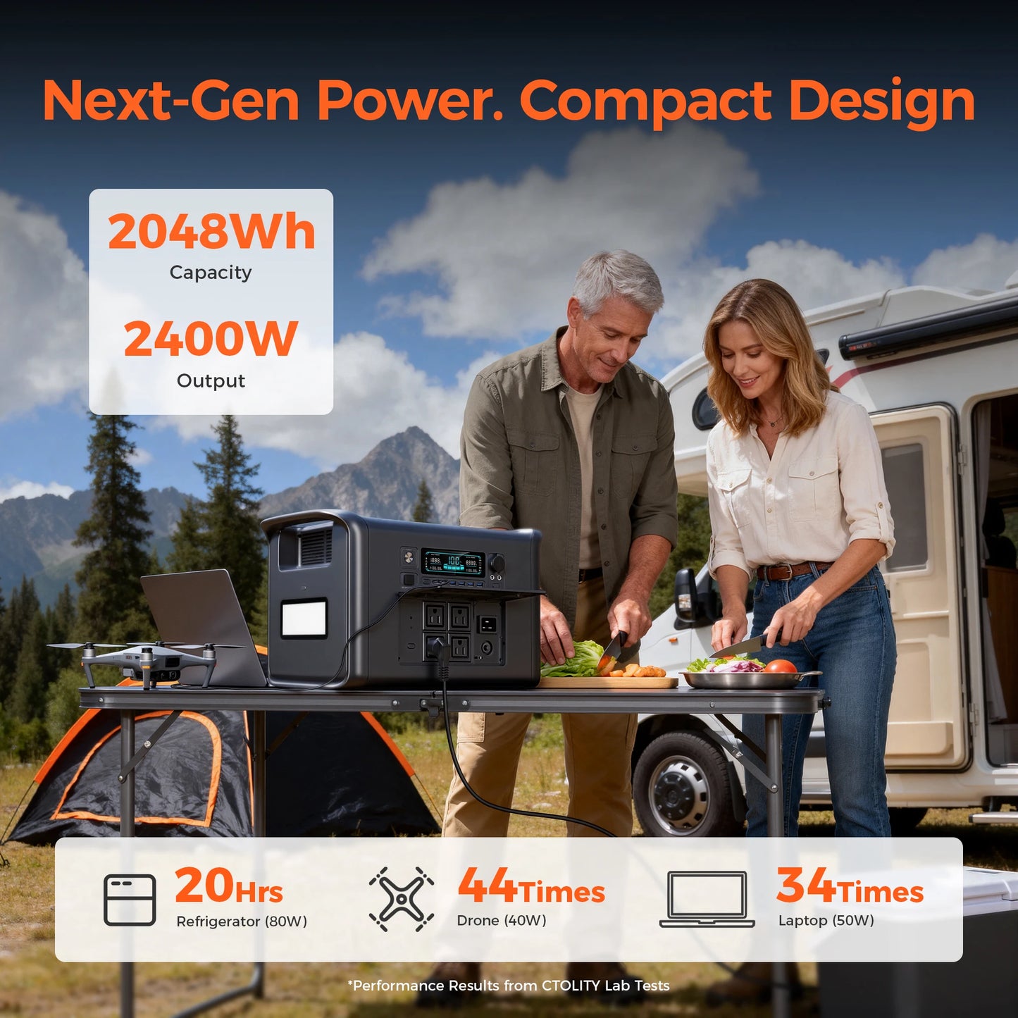 CTOLITY AP2000 Portable Power Station LiFePO4 Solar Generator