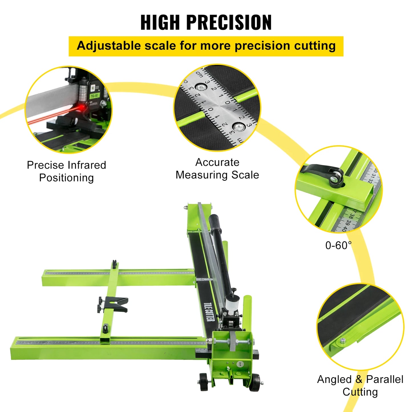 Manual Tile Cutter With Infrared Laser Positioning For Porcelain Ceramic