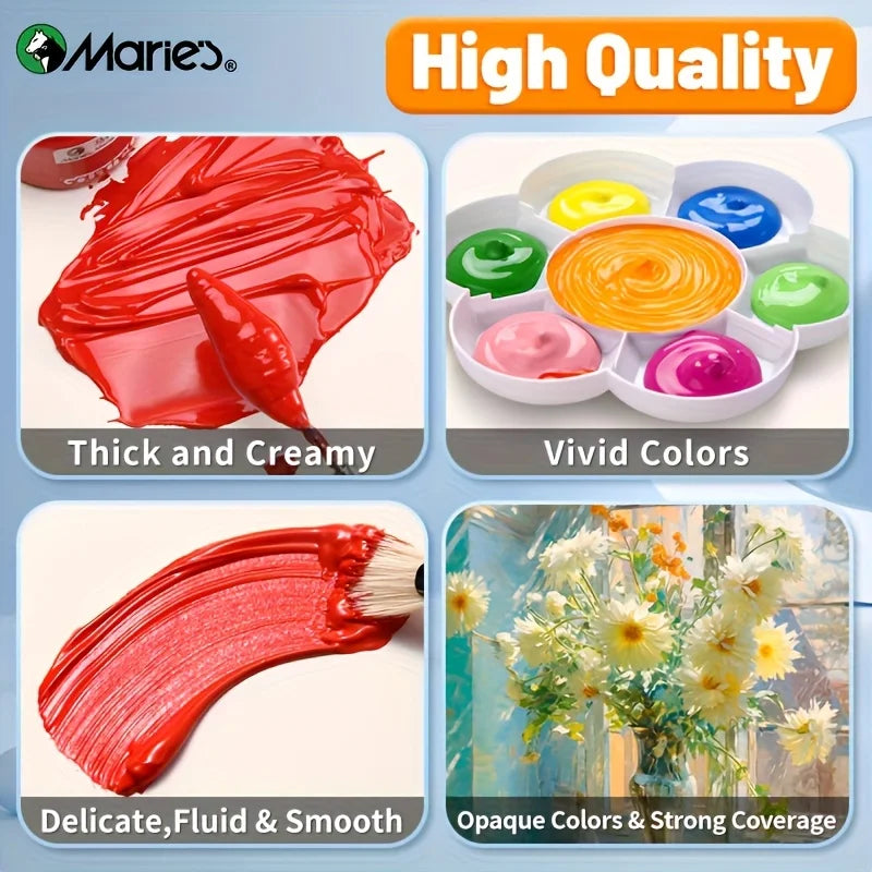 Gouache Paint Set 36 Colors 12mL/0.4oz, Professional Tempera for Canvas, Paper, DIY Projects, Crafts, Perfect for Artist & Adult