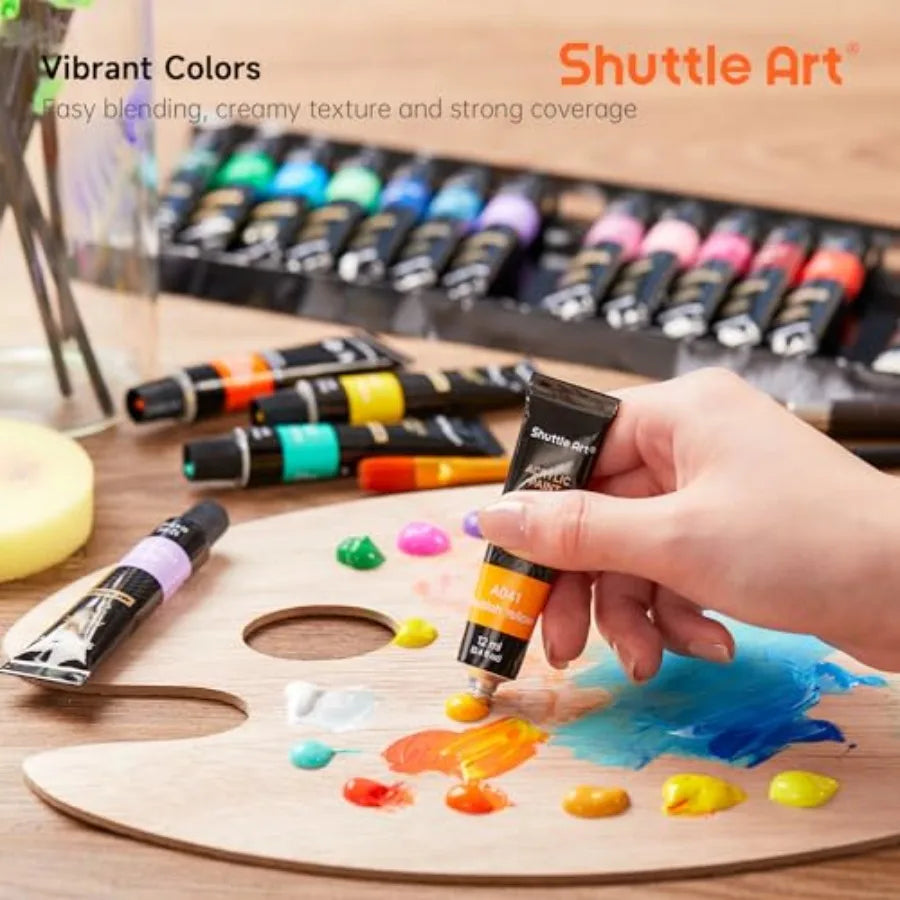 Acrylic Paint Set, 30 x12ml Tubes Artist Quality Non Toxic Rich Pigments Colors Great for Adults Professional Painting on Rocks